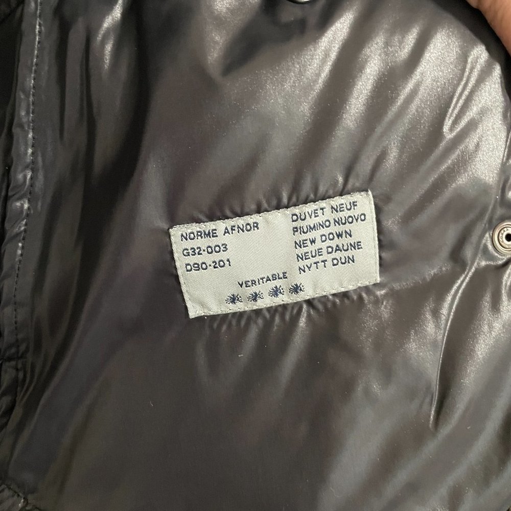 MONCLER Shiny Black Down Puffer Bomber Jacket Classic Winter Coat 0 / XS - Picture 12 of 14
